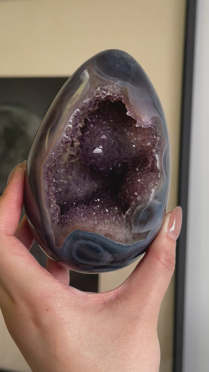 巴西瑪瑙紫晶蛋 Brazil Amethyst Egg with agate