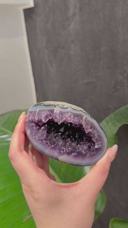 Mini 巴西瑪瑙紫晶洞