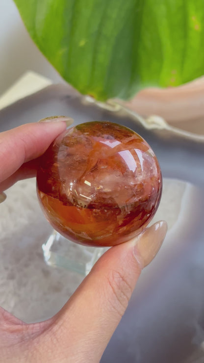 High Quality紅膠花球Fire Quartz/Hematoid Quartz Sphere