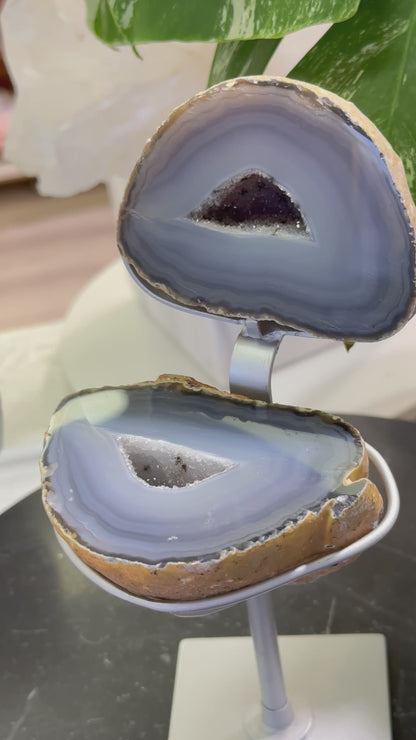 巴西藍紋瑪瑙聚寶盆 Brazil Blue Agate Jewellery box