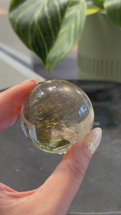金髮晶球 Golden Rutiled Quartz Sphere