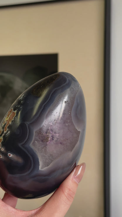 巴西瑪瑙紫晶蛋 Brazil Amethyst Egg with agate