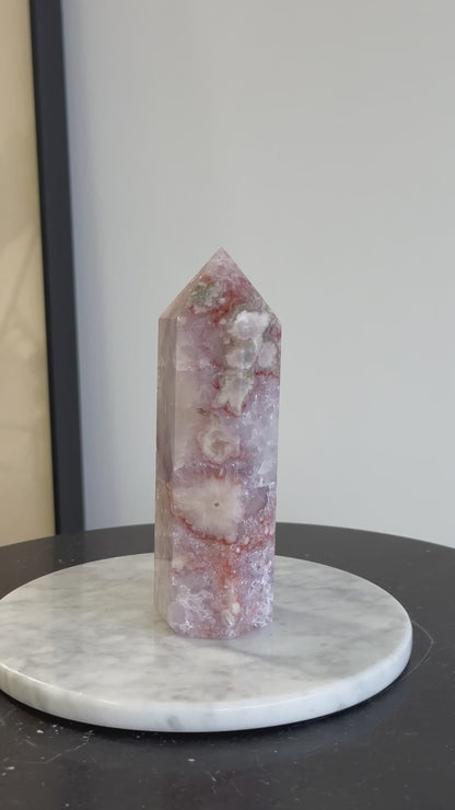 粉紫晶櫻花瑪瑙柱 Pink Amethyst Cherry Blossom Agate Tower