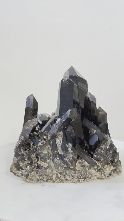 黑水晶簇 Black Quartz Cluster