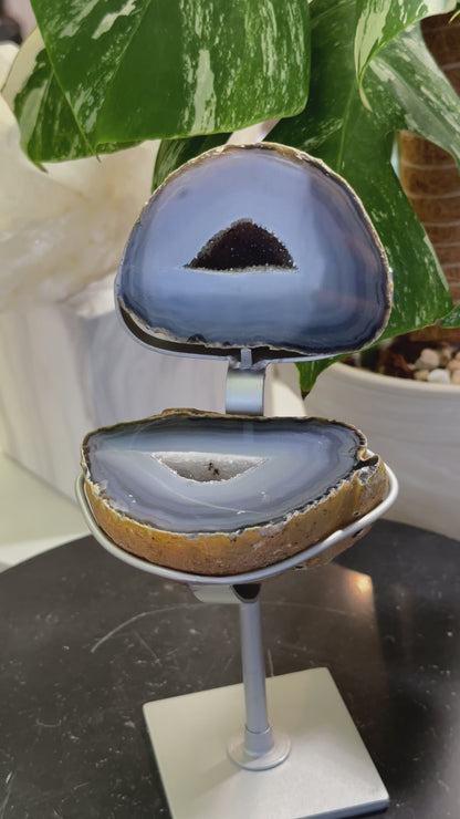 巴西藍紋瑪瑙聚寶盆 Brazil Blue Agate Jewellery box