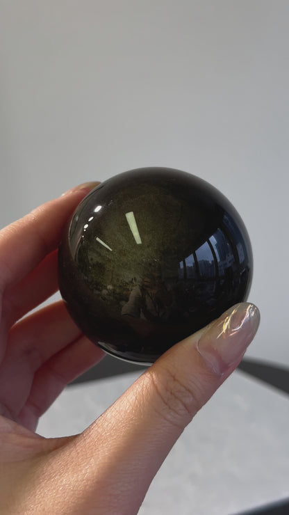 金曜石球 Golden Sheen Obsidian Sphere