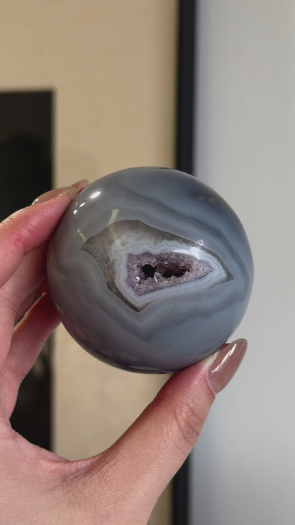 巴西瑪瑙紫晶球 Brazil Amethyst Sphere with agate