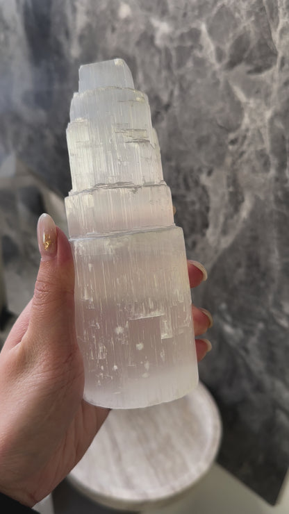 15cm 透石膏柱 Selenite Tower