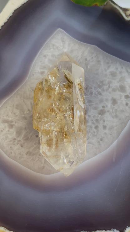 巴基斯坦黃泥骸骨雙尖 Pakistan Fenster Quartz Double Terminate (DT)