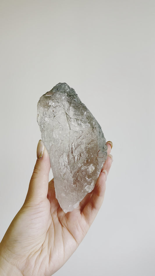 印度喜馬拉雅浮生綠幽靈白水晶 India Himalayan White Quartz with green phantom