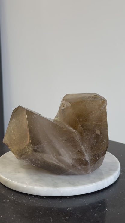 巴西雙生密髮金髮晶簇 Golden Rutiled Quartz Cluster